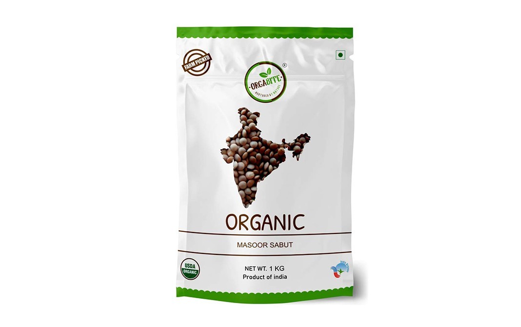 Orgabite Organic Masoor Sabut    Pack  1 kilogram
